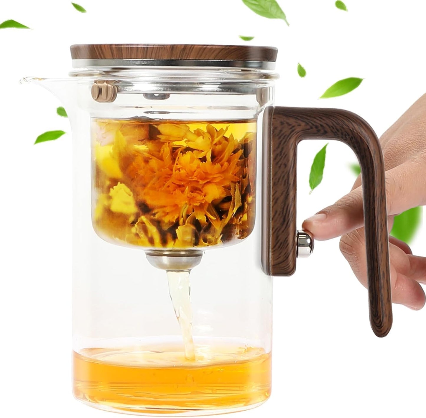 Glass Teapot with Water Filler and Strainer