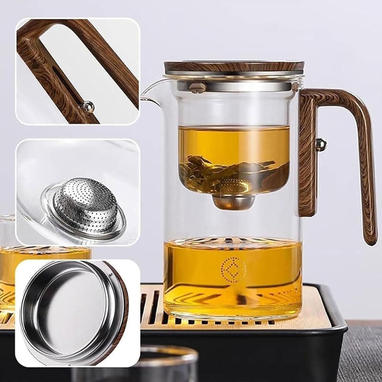 Glass Teapot with Water Filler and Strainer
